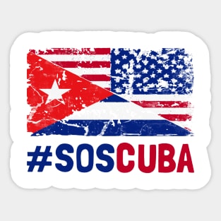 SOS Cuba Flag Free Cuba Libre 2021 Sticker